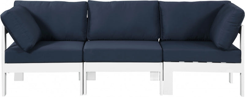 [HOT DEAL] Nizuc Fabric / Foam / Aluminum Navy Outdoor Patio Modular Sofa