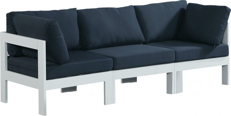 [HOT DEAL] Nizuc Fabric / Foam / Aluminum Navy Outdoor Patio Modular Sofa