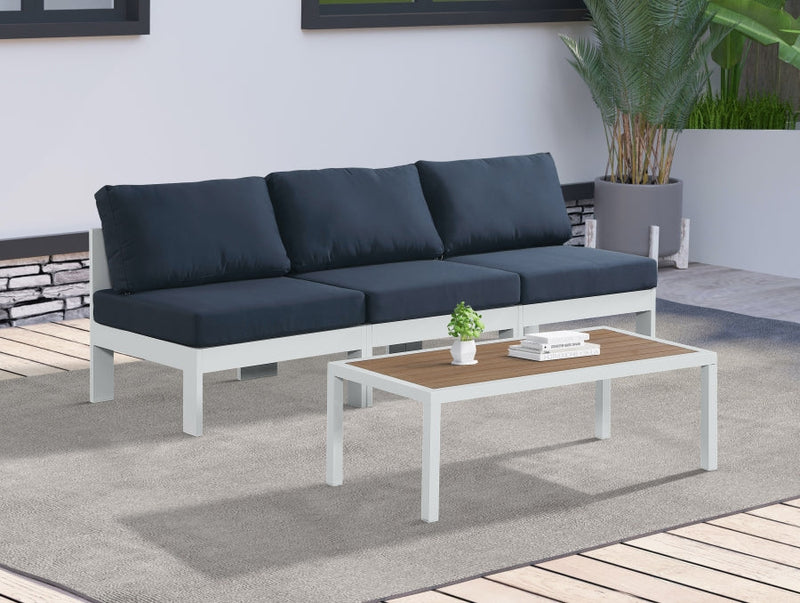 [HOT DEAL] Nizuc Fabric / Foam / Aluminum Navy Outdoor Patio Modular Sofa