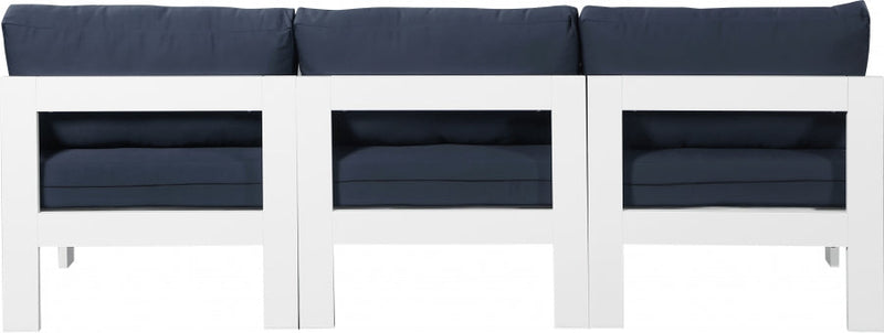 [HOT DEAL] Nizuc Fabric / Foam / Aluminum Navy Outdoor Patio Modular Sofa