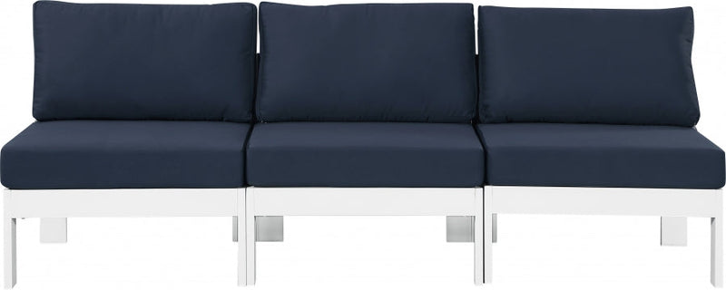 [HOT DEAL] Nizuc Fabric / Foam / Aluminum Navy Outdoor Patio Modular Sofa