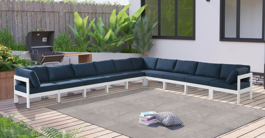 [HOT DEAL] Nizuc Fabric / Foam / Aluminum Navy Outdoor Patio Modular Sectional