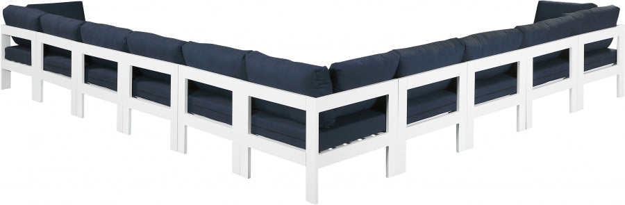 [HOT DEAL] Nizuc Fabric / Foam / Aluminum Navy Outdoor Patio Modular Sectional