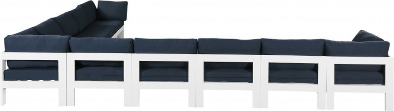 [HOT DEAL] Nizuc Fabric / Foam / Aluminum Navy Outdoor Patio Modular Sectional