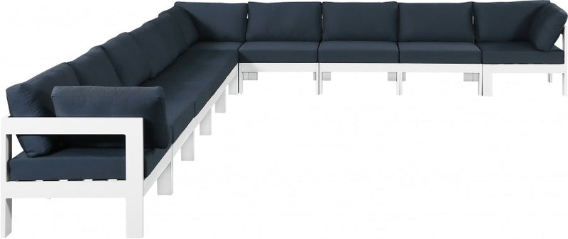 [HOT DEAL] Nizuc Fabric / Foam / Aluminum Navy Outdoor Patio Modular Sectional