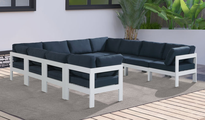 [HOT DEAL] Nizuc Fabric / Foam / Aluminum Navy Outdoor Patio Modular Sectional