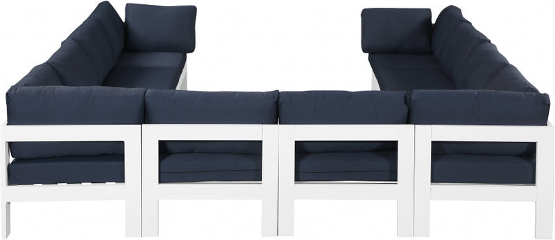 [HOT DEAL] Nizuc Fabric / Foam / Aluminum Navy Outdoor Patio Modular Sectional