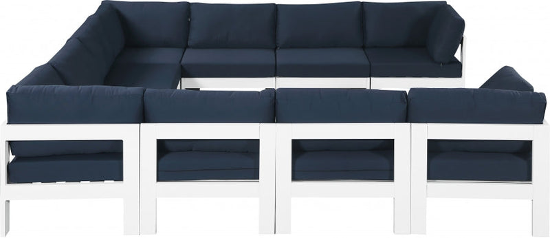 [HOT DEAL] Nizuc Fabric / Foam / Aluminum Navy Outdoor Patio Modular Sectional