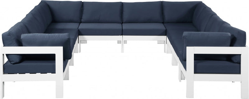 [HOT DEAL] Nizuc Fabric / Foam / Aluminum Navy Outdoor Patio Modular Sectional