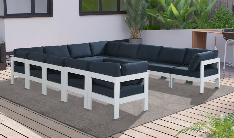 [HOT DEAL] Nizuc Fabric / Foam / Aluminum Navy Outdoor Patio Modular Sectional