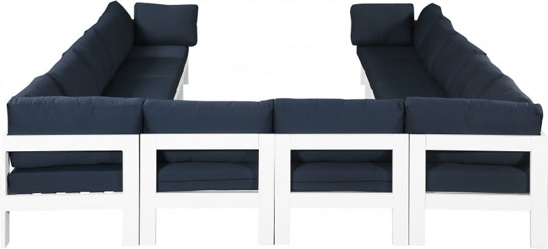 [HOT DEAL] Nizuc Fabric / Foam / Aluminum Navy Outdoor Patio Modular Sectional