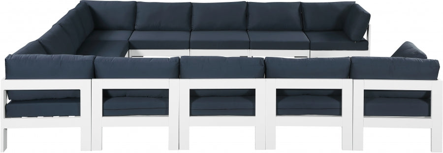 [HOT DEAL] Nizuc Fabric / Foam / Aluminum Navy Outdoor Patio Modular Sectional