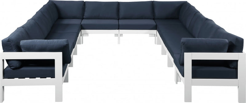 [HOT DEAL] Nizuc Fabric / Foam / Aluminum Navy Outdoor Patio Modular Sectional