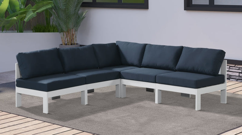 [HOT DEAL] Nizuc Fabric / Foam / Aluminum Navy Outdoor Patio Modular Sectional