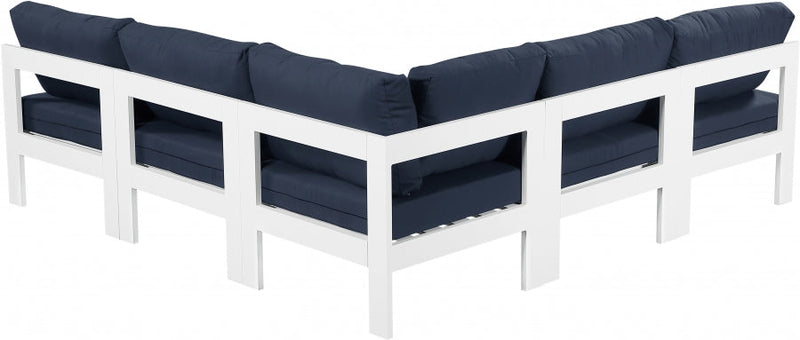 [HOT DEAL] Nizuc Fabric / Foam / Aluminum Navy Outdoor Patio Modular Sectional