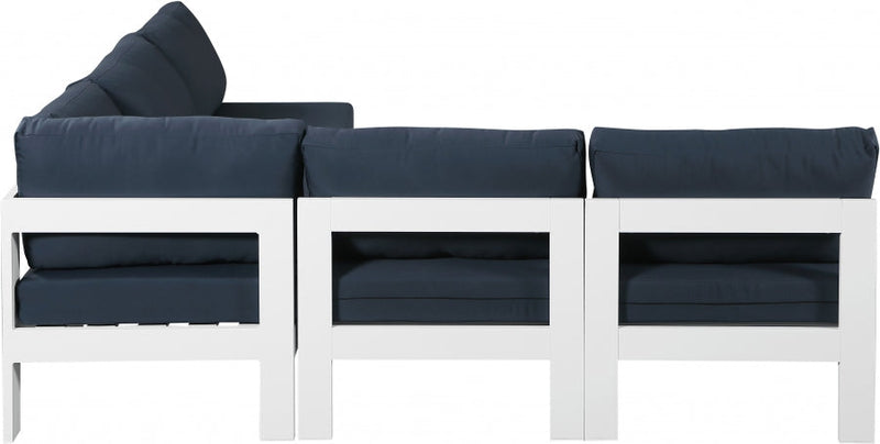 [HOT DEAL] Nizuc Fabric / Foam / Aluminum Navy Outdoor Patio Modular Sectional