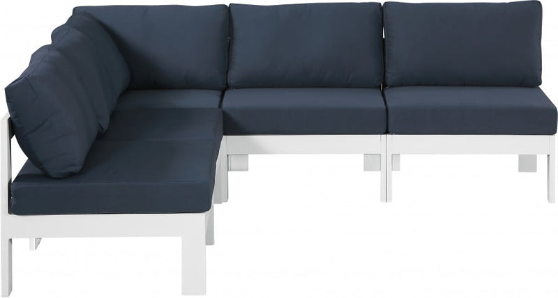 [HOT DEAL] Nizuc Fabric / Foam / Aluminum Navy Outdoor Patio Modular Sectional