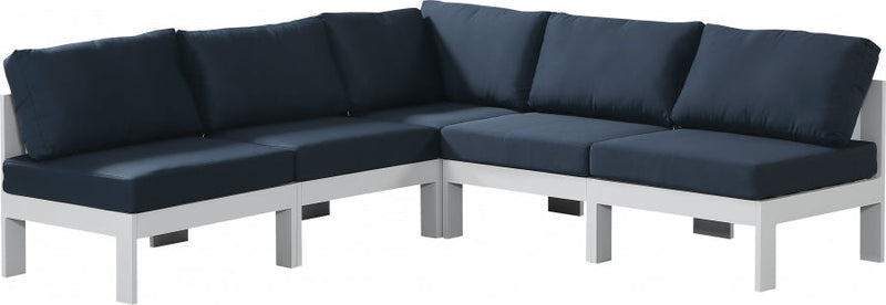 [HOT DEAL] Nizuc Fabric / Foam / Aluminum Navy Outdoor Patio Modular Sectional