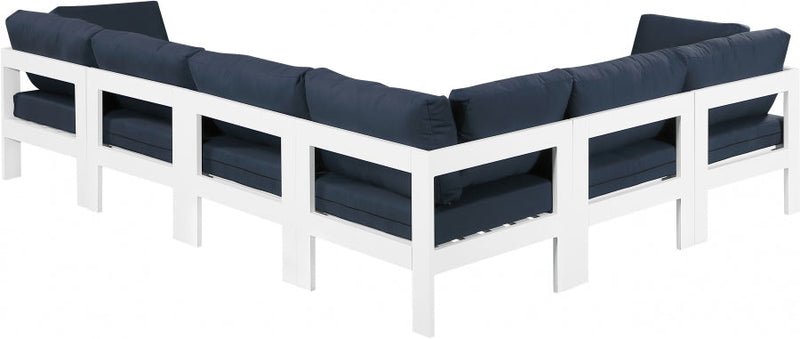 [HOT DEAL] Nizuc Fabric / Foam / Aluminum Navy Outdoor Patio Modular Sectional