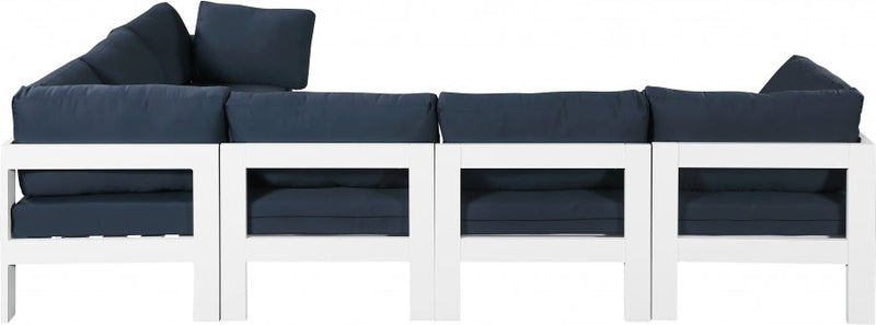 [HOT DEAL] Nizuc Fabric / Foam / Aluminum Navy Outdoor Patio Modular Sectional