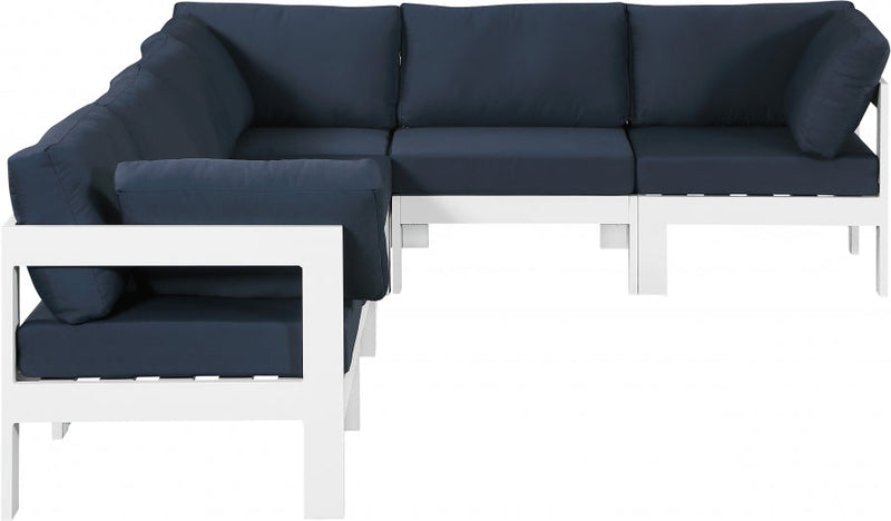 [HOT DEAL] Nizuc Fabric / Foam / Aluminum Navy Outdoor Patio Modular Sectional