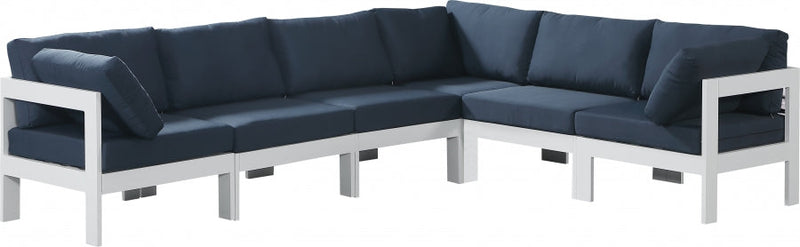 [HOT DEAL] Nizuc Fabric / Foam / Aluminum Navy Outdoor Patio Modular Sectional
