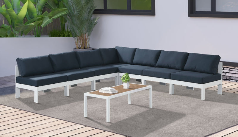 [HOT DEAL] Nizuc Fabric / Foam / Aluminum Navy Outdoor Patio Modular Sectional