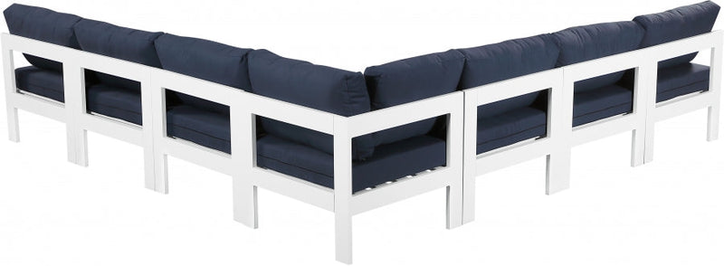 [HOT DEAL] Nizuc Fabric / Foam / Aluminum Navy Outdoor Patio Modular Sectional