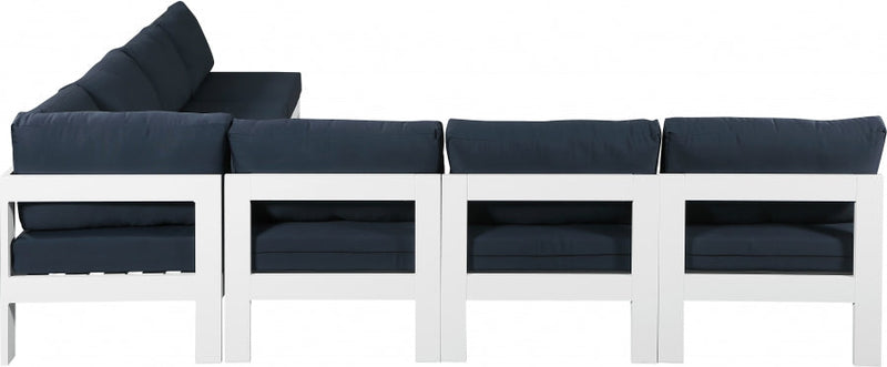 [HOT DEAL] Nizuc Fabric / Foam / Aluminum Navy Outdoor Patio Modular Sectional