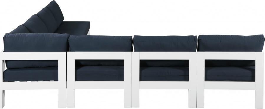 [HOT DEAL] Nizuc Fabric / Foam / Aluminum Navy Outdoor Patio Modular Sectional