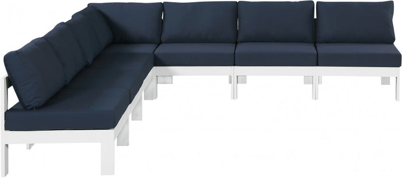 [HOT DEAL] Nizuc Fabric / Foam / Aluminum Navy Outdoor Patio Modular Sectional