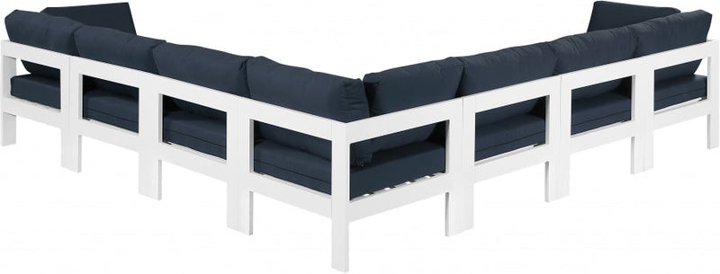 [HOT DEAL] Nizuc Fabric / Foam / Aluminum Navy Outdoor Patio Modular Sectional