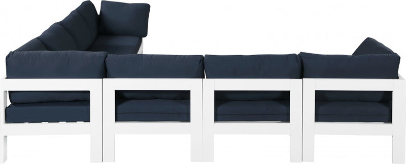 [HOT DEAL] Nizuc Fabric / Foam / Aluminum Navy Outdoor Patio Modular Sectional