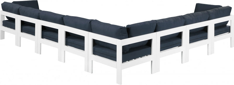 [HOT DEAL] Nizuc Fabric / Foam / Aluminum Navy Outdoor Patio Modular Sectional