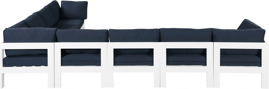 [HOT DEAL] Nizuc Fabric / Foam / Aluminum Navy Outdoor Patio Modular Sectional