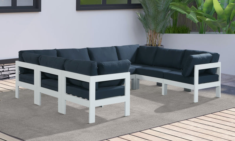[HOT DEAL] Nizuc Fabric / Foam / Aluminum Navy Outdoor Patio Modular Sectional