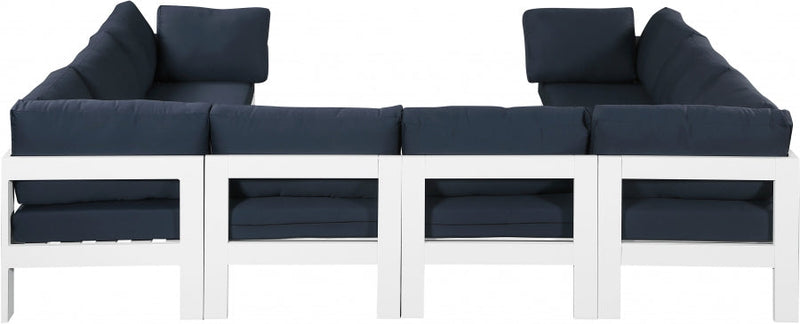 [HOT DEAL] Nizuc Fabric / Foam / Aluminum Navy Outdoor Patio Modular Sectional