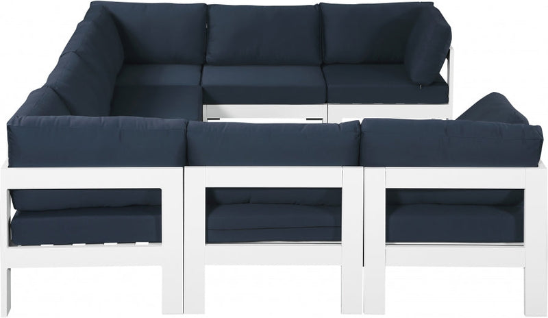 [HOT DEAL] Nizuc Fabric / Foam / Aluminum Navy Outdoor Patio Modular Sectional