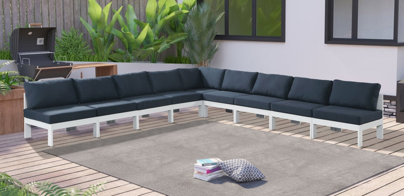[HOT DEAL] Nizuc Fabric / Foam / Aluminum Navy Outdoor Patio Modular Sectional