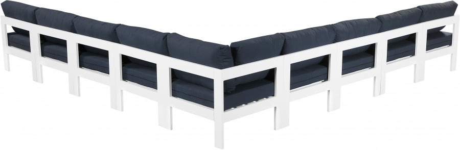 [HOT DEAL] Nizuc Fabric / Foam / Aluminum Navy Outdoor Patio Modular Sectional