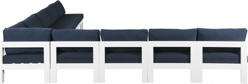 [HOT DEAL] Nizuc Fabric / Foam / Aluminum Navy Outdoor Patio Modular Sectional