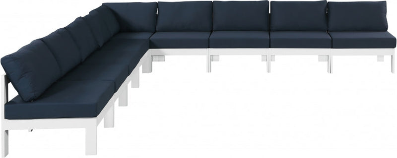 [HOT DEAL] Nizuc Fabric / Foam / Aluminum Navy Outdoor Patio Modular Sectional
