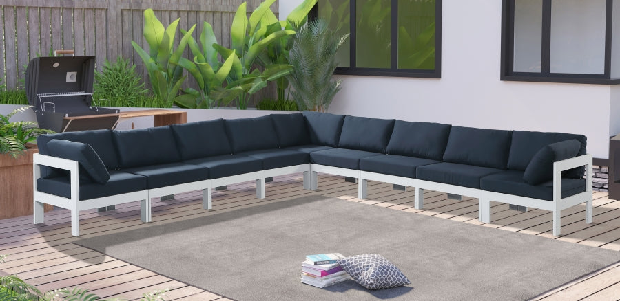 [HOT DEAL] Nizuc Fabric / Foam / Aluminum Navy Outdoor Patio Modular Sectional