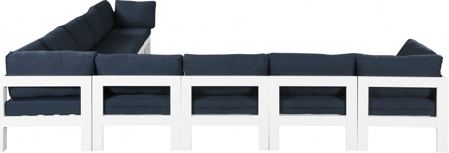 [HOT DEAL] Nizuc Fabric / Foam / Aluminum Navy Outdoor Patio Modular Sectional