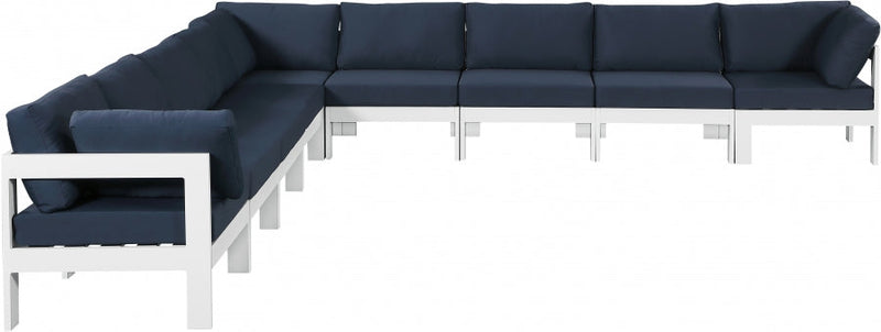[HOT DEAL] Nizuc Fabric / Foam / Aluminum Navy Outdoor Patio Modular Sectional