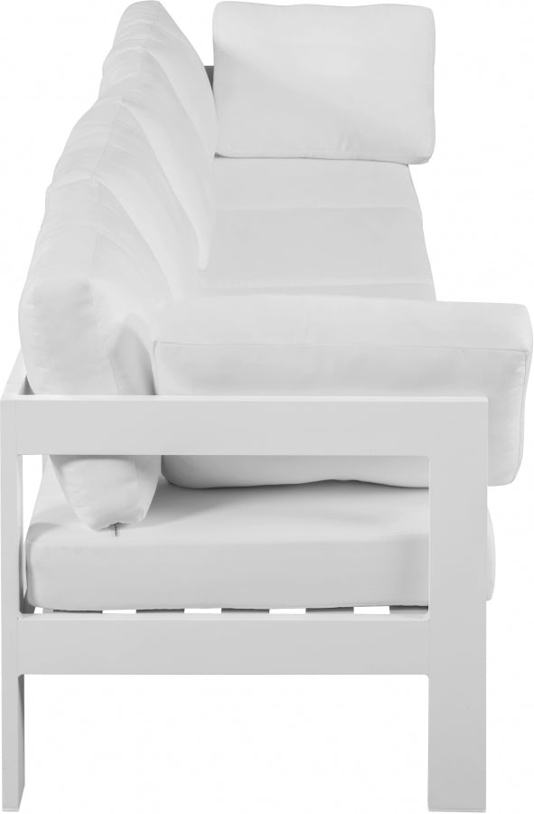 [HOT DEAL] Nizuc Fabric / Foam / Aluminum White Outdoor Patio Modular Sofa