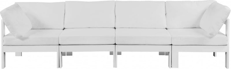[HOT DEAL] Nizuc Fabric / Foam / Aluminum White Outdoor Patio Modular Sofa