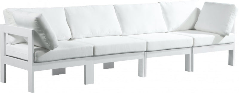 [HOT DEAL] Nizuc Fabric / Foam / Aluminum White Outdoor Patio Modular Sofa