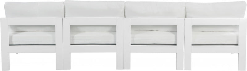 [HOT DEAL] Nizuc Fabric / Foam / Aluminum White Outdoor Patio Modular Sofa