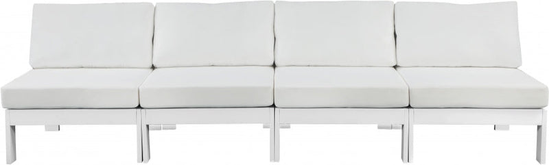 [HOT DEAL] Nizuc Fabric / Foam / Aluminum White Outdoor Patio Modular Sofa